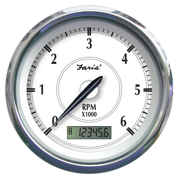 Faria Newport SS 4" Tachometer w/Hourmeter f/Gas Outboard - 7000 RPM [45005] - Houseboatparts.com