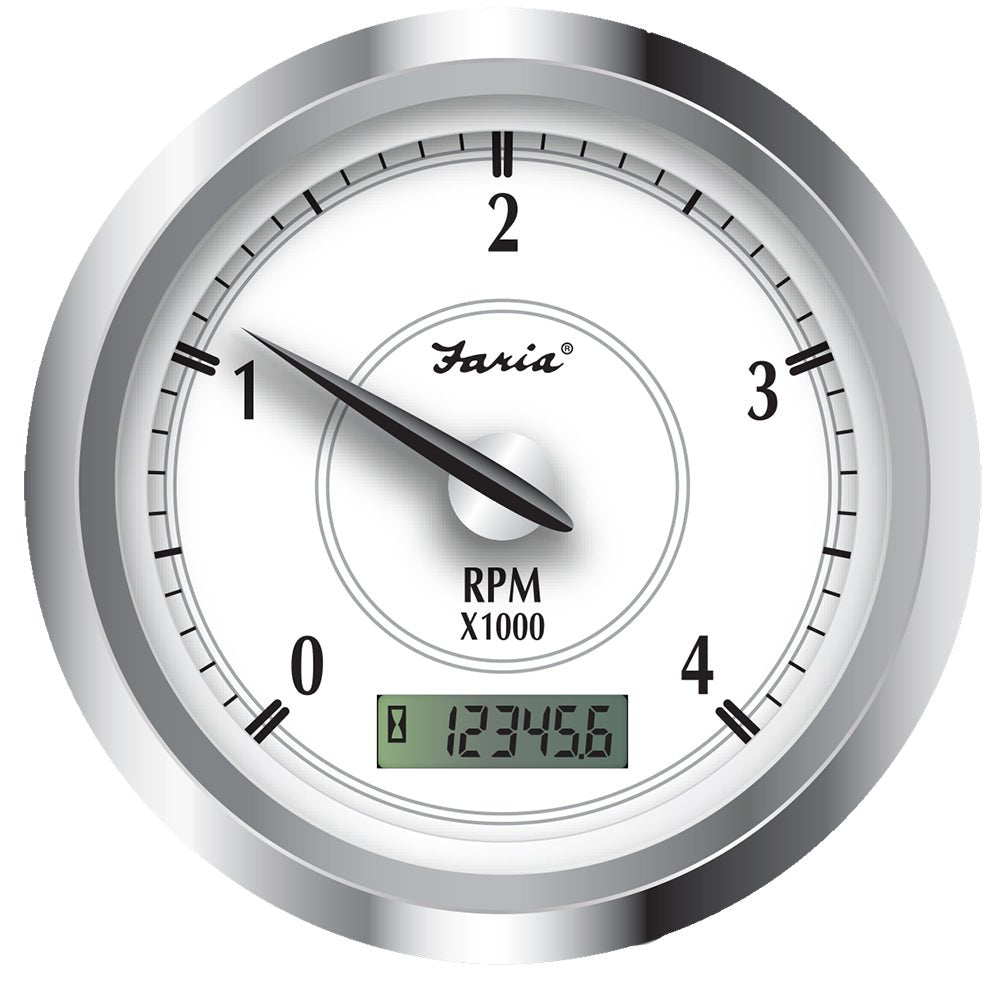 Faria Newport SS 4" Tachometer w/Hourmeter f/Diesel w/Magnetic Pick-Up - 4000 RPM [45006] - Houseboatparts.com