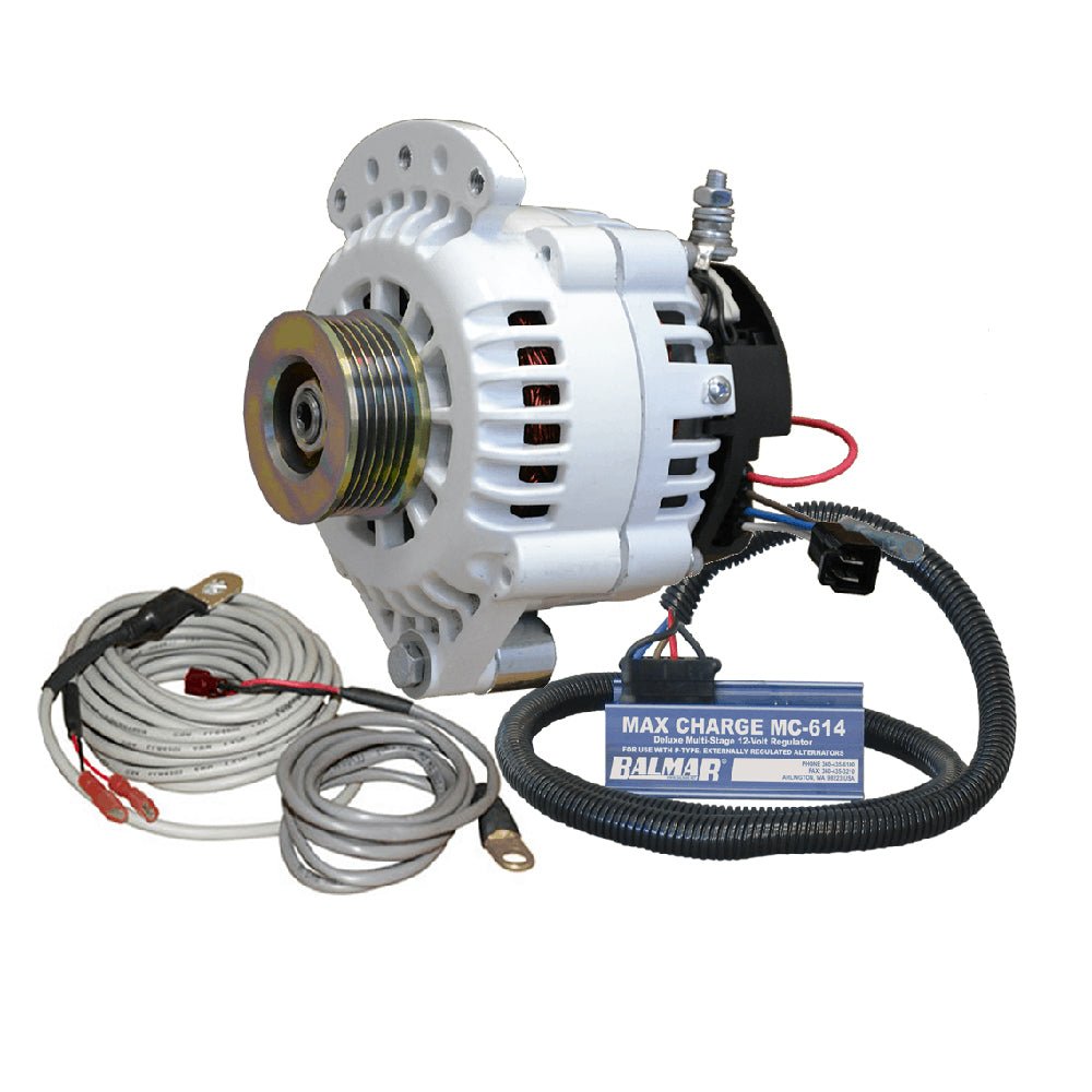 Balmar 621 Series 120A Kit w/MC-618 Regulator, T-Sensor, K6 Pulley, Single Foot Mounting Hardware [621-VUP-MC-120-K6] - Houseboatparts.com