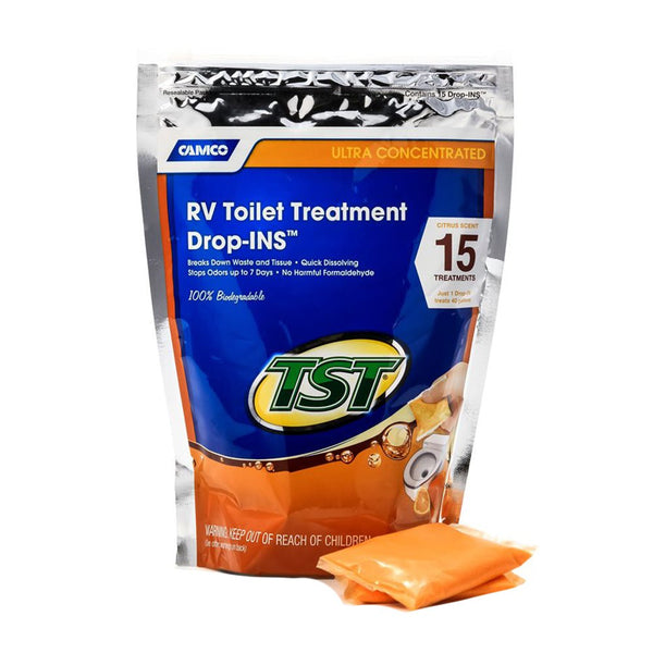 Camco TST Orange RV Toilet Treatment Drop-Ins *15-Pack [41189] - Houseboatparts.com