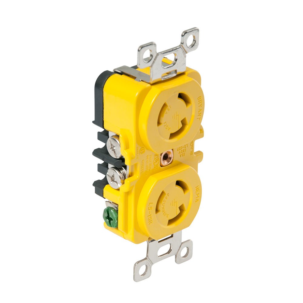 Marinco Locking Receptacle - 15A, 125V - Yellow [4700CR] - Houseboatparts.com