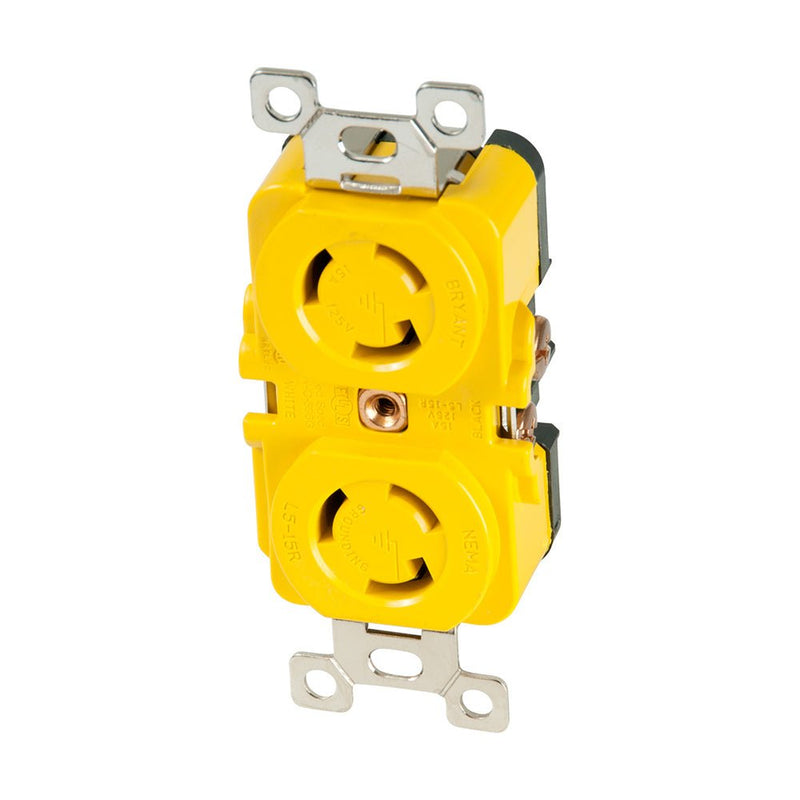 Marinco Locking Receptacle - 15A, 125V - Yellow [4700CR] - Houseboatparts.com