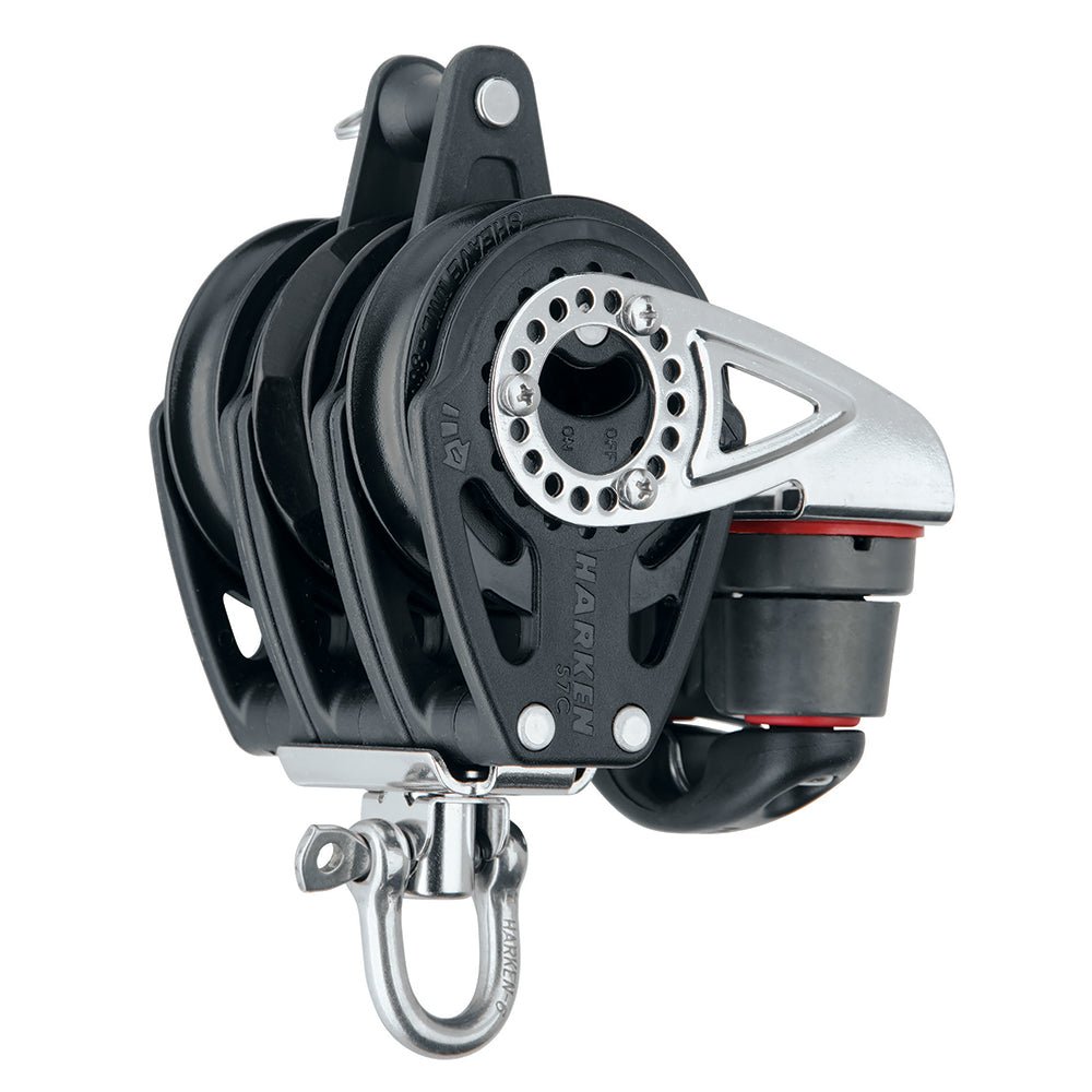 Harken 57mm Triple Carbo Block - Swivel, Becket, Cam Cleat [2141] - Houseboatparts.com