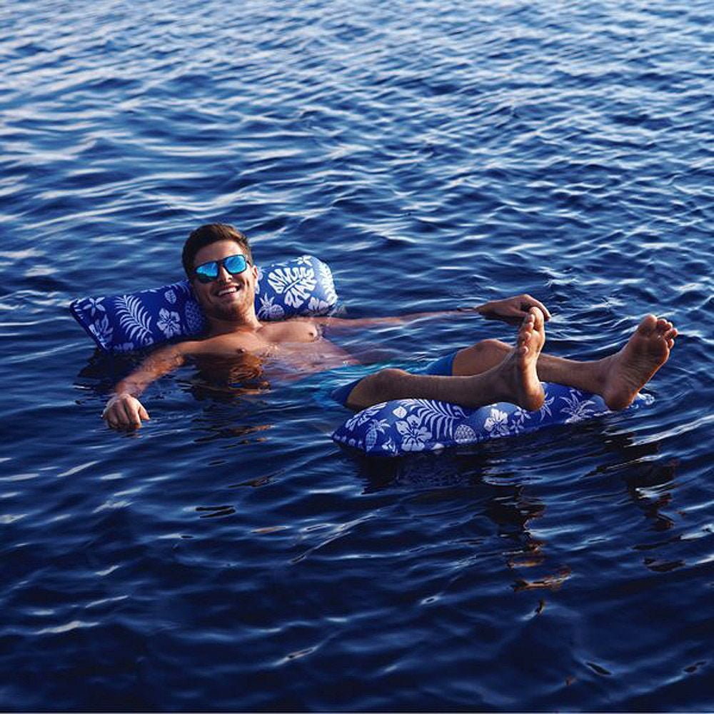 Aqua Leisure 4-In-1 Monterey Hammock Supreme XL 53" x 31.5" - Hibiscus Pineapple Royal Blue [APL18904S2] - Houseboatparts.com