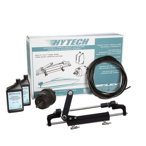 Uflex HYTECH 1.1 Front Mount OB System up to 175HP - Includes UP20 FM Helm, 2qts of Oil, UC95-OBF Cylinder 40 Tubing [HYTECH 1.1] - Houseboatparts.com