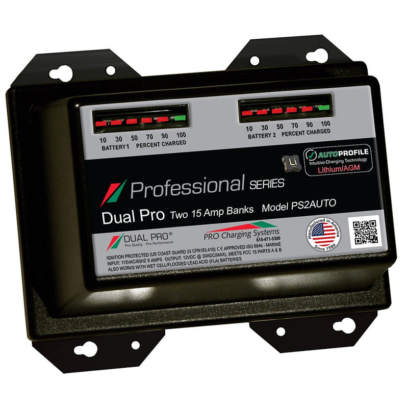 Dual Pro PS2 Auto 15A - 2-Bank Lithium/AGM Battery Charger [PS2AUTO] - Houseboatparts.com