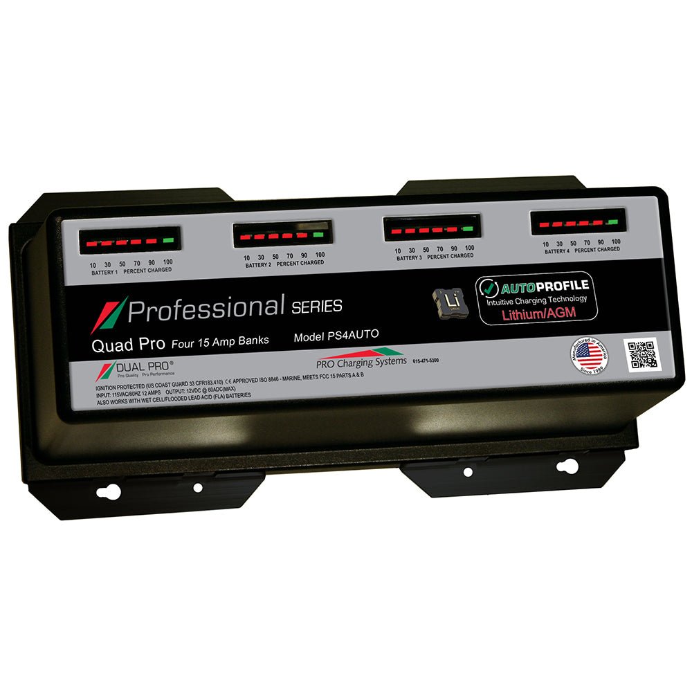 Dual Pro PS4 Auto 15A - 4-Bank Lithium/AGM Battery Charger [PS4AUTO] - Houseboatparts.com