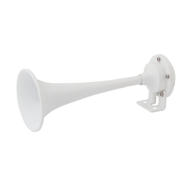 Marinco White Epoxy Coated Single Trumpet Mini Air Horn [10104] - Houseboatparts.com