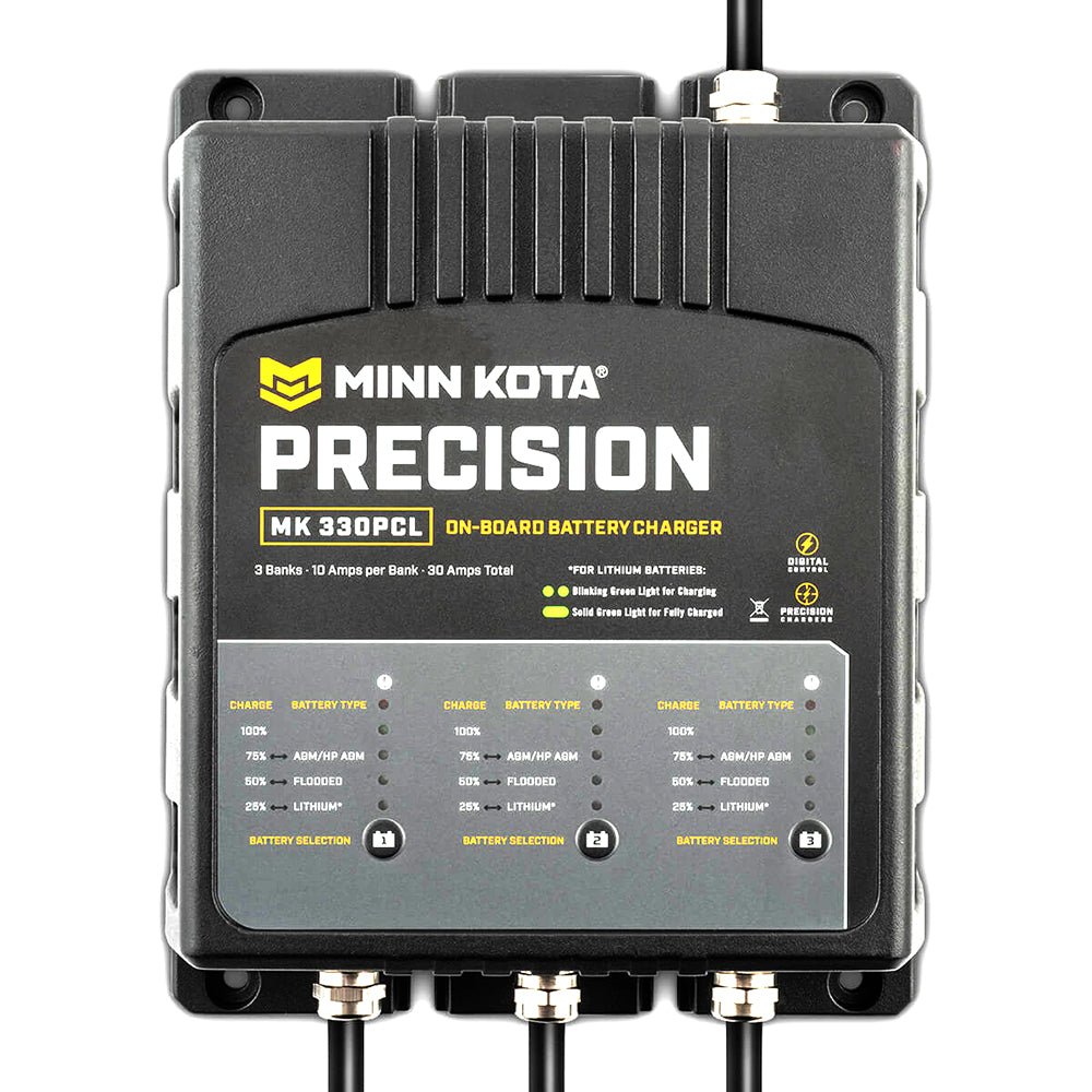 Minn Kota On-Board Precision Charger MK-330 PCL 3 Bank x 10 AMP LI Optimized Charger [1833301] - Houseboatparts.com