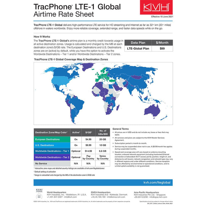 KVH TracPhone LTE-1 Global [01-0419-01] - Houseboatparts.com