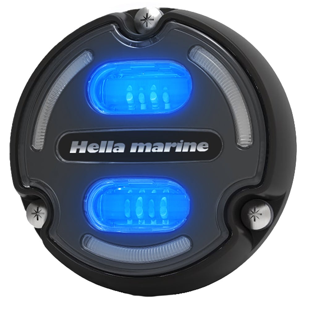 Hella Marine Apelo A2 Blue White Underwater Light - 3000 Lumens - Black Housing - Charcoal Lens w/Edge Light [016147-001] - Houseboatparts.com