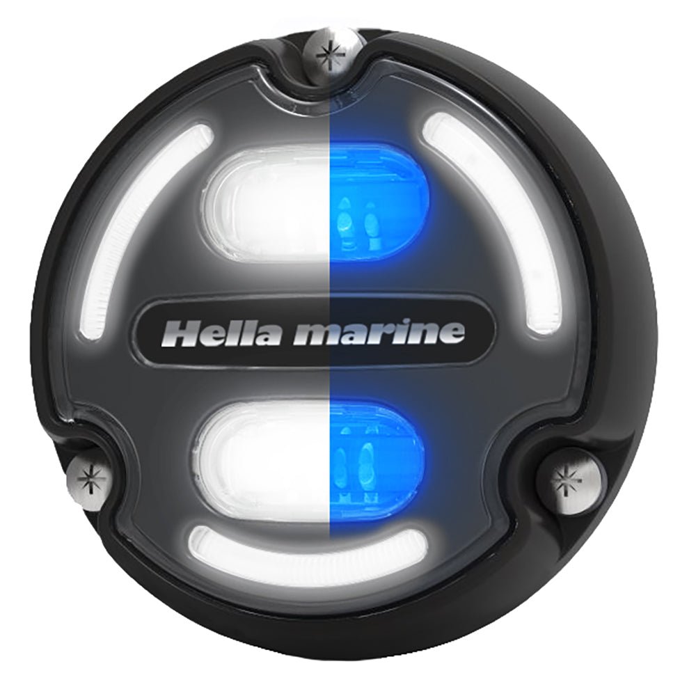 Hella Marine Apelo A2 Blue White Underwater Light - 3000 Lumens - Black Housing - Charcoal Lens w/Edge Light [016147-001] - Houseboatparts.com