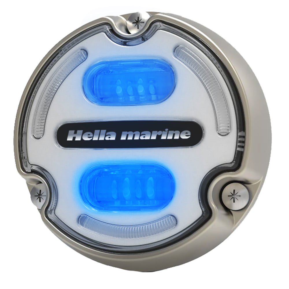 Hella Marine Apelo A2 Blue White Underwater Light - 3000 Lumens - Bronze Housing - White Lens w/Edge Light [016147-101] - Houseboatparts.com