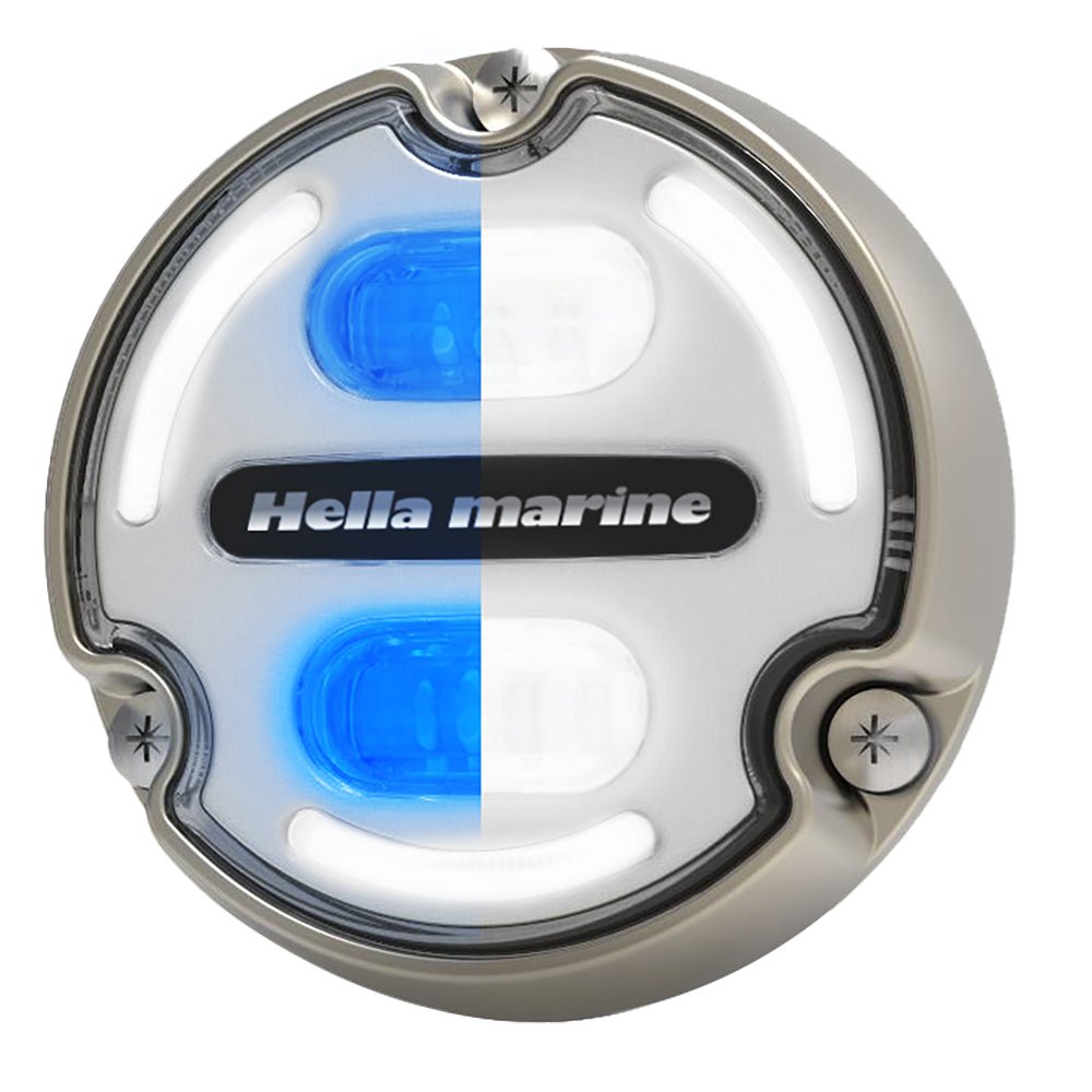 Hella Marine Apelo A2 Blue White Underwater Light - 3000 Lumens - Bronze Housing - White Lens w/Edge Light [016147-101] - Houseboatparts.com