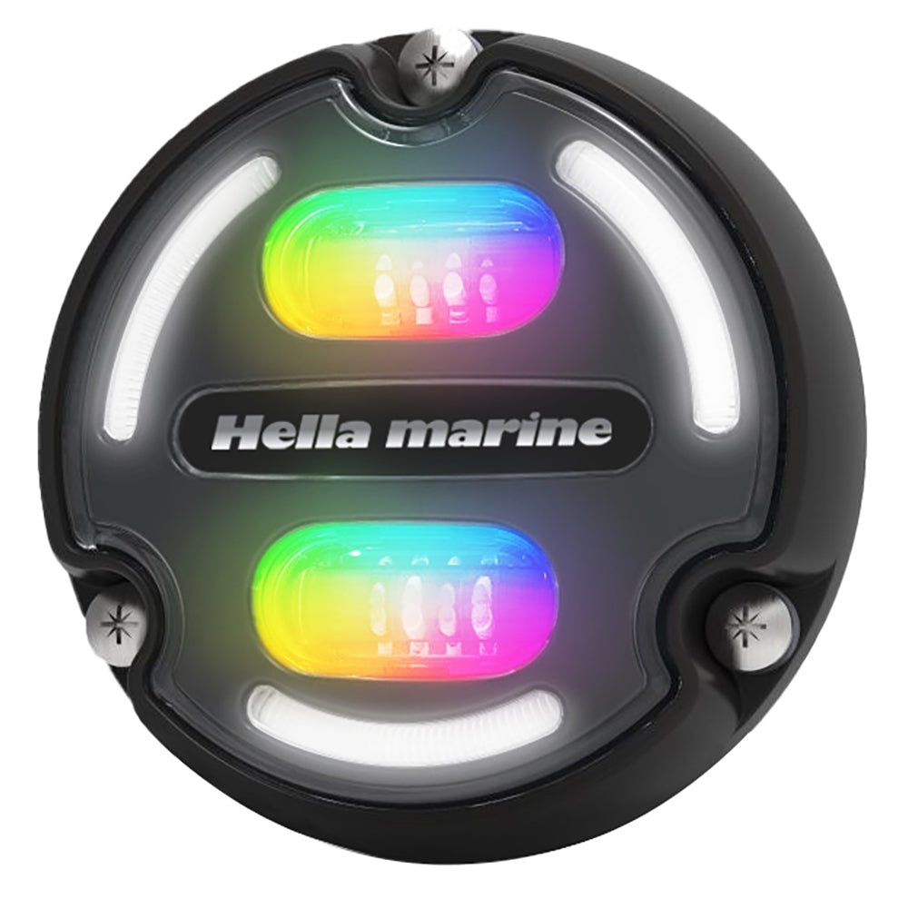 Hella Marine A2 RGB Underwater Light - 3000 Lumens - Black Housing - Charcoal Lens w/Edge Light [016148-001] - Houseboatparts.com