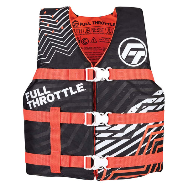 Full Throttle Youth Nylon Life Jacket - Pink/Black [112200-105-002-22] - Houseboatparts.com