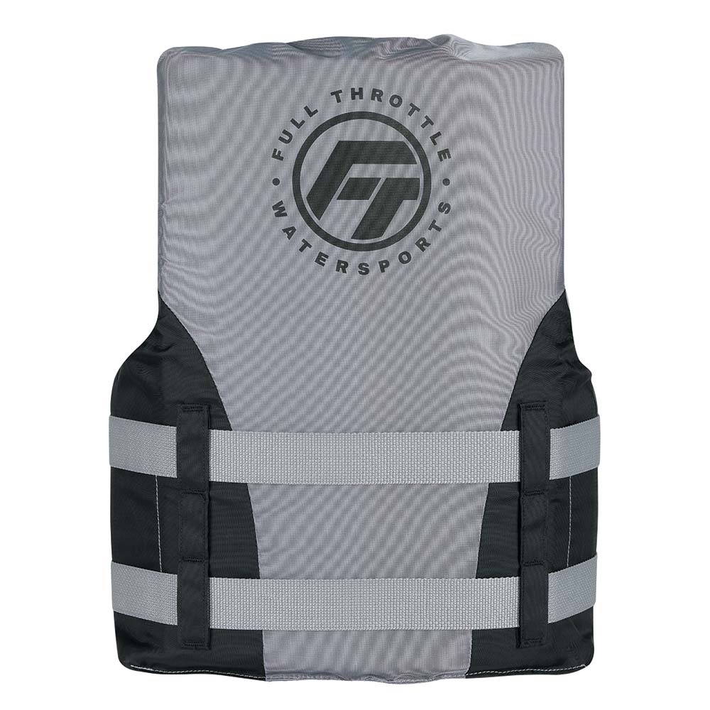 Full Throttle Teen Nylon Life Jacket - Grey/Black [112200-701-010-22] - Houseboatparts.com