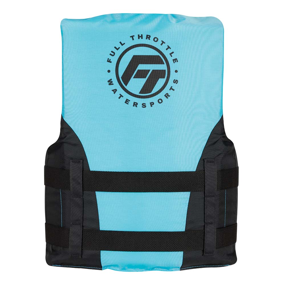 Full Throttle Teen Nylon Life Jacket - Aqua/Black [112200-505-010-22] - Houseboatparts.com