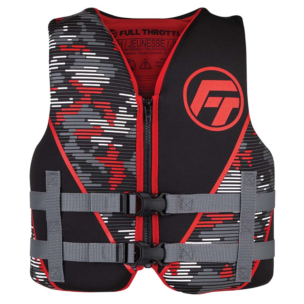 Full Throttle Youth Rapid-Dry Life Jacket - Red/Black [142100-100-002-22] - Houseboatparts.com