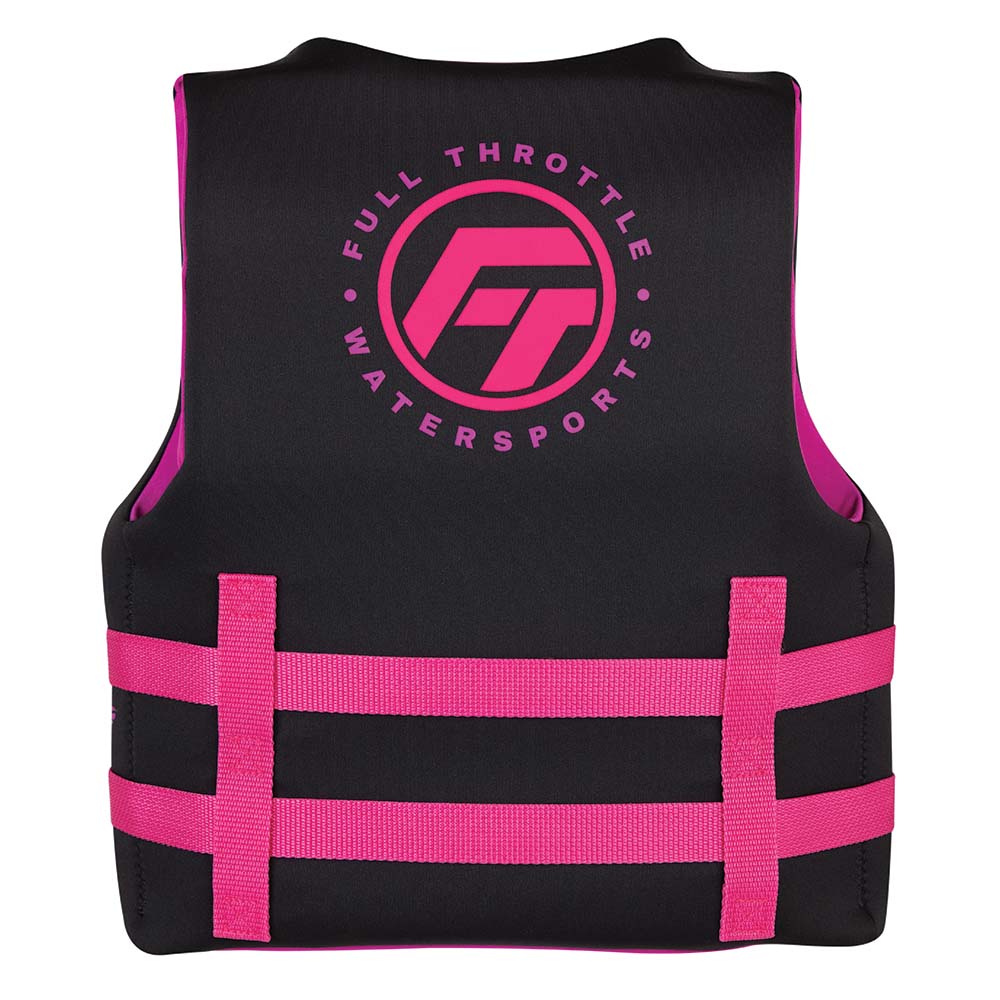 Full Throttle Youth Rapid-Dry Life Jacket - Pink/Black [142100-105-002-22] - Houseboatparts.com