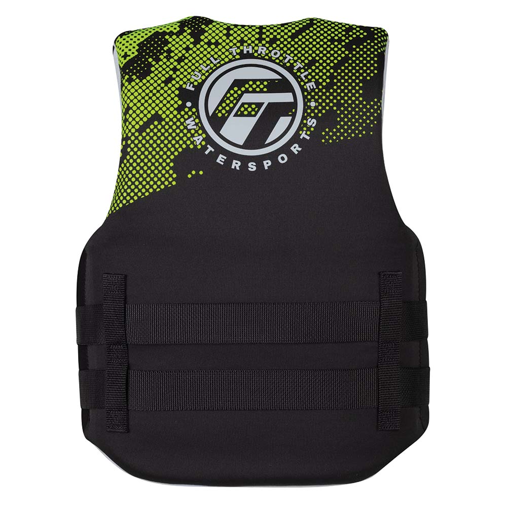 Full Throttle Junior Hinged Neoprene Life Jacket - Green [142400-400-009-22] - Houseboatparts.com