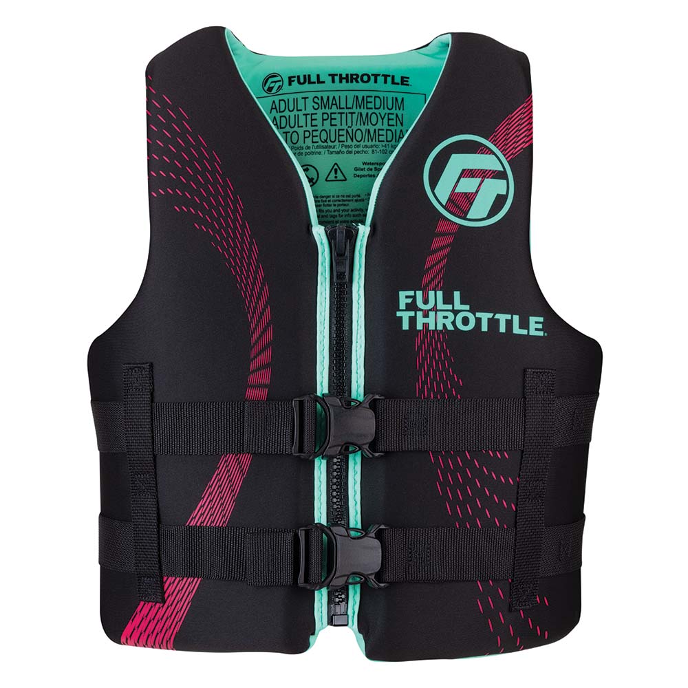 Full Throttle Adult Rapid-Dry Life Jacket - L/XL - Aqua/Black [142100-505-050-22] - Houseboatparts.com