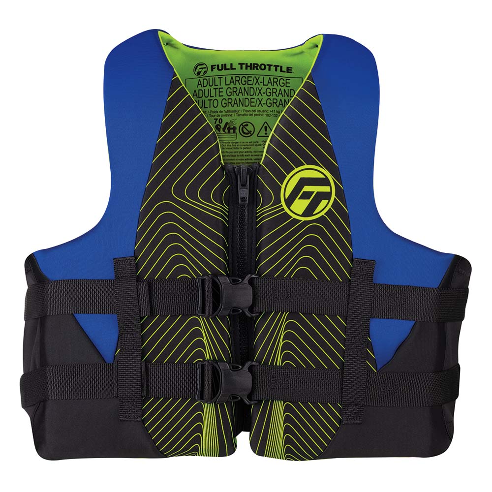 Full Throttle Adult Rapid-Dry Life Jacket - 2XL/4XL - Blue/Black [142100-500-080-22] - Houseboatparts.com