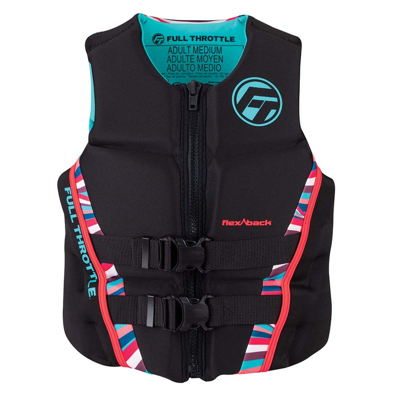 Full Throttle Womens Rapid-Dry Flex-Back Life Jacket - Womens XL - Pink/Black [142500-105-850-22] - Houseboatparts.com