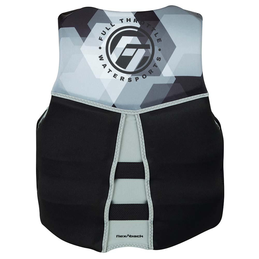 Full Throttle Mens Rapid-Dry Flex-Back Life Jacket - XL - Black/Grey [142500-701-050-22] - Houseboatparts.com