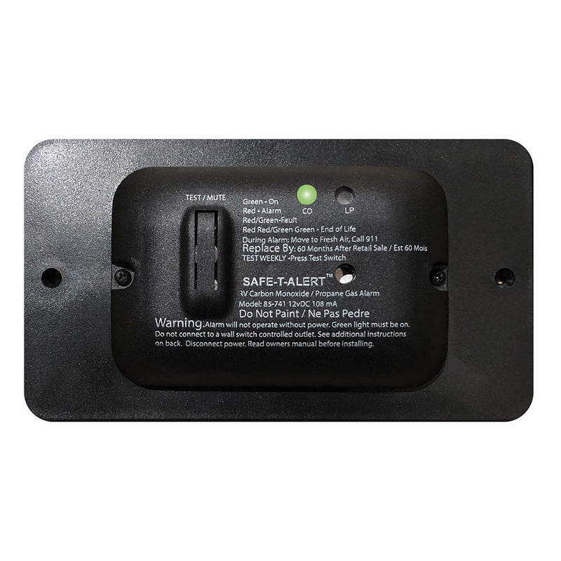 Safe-T-Alert 85 Series Carbon Monoxide Propane Gas Alarm - 12V - Black [85-741-BL] - Houseboatparts.com