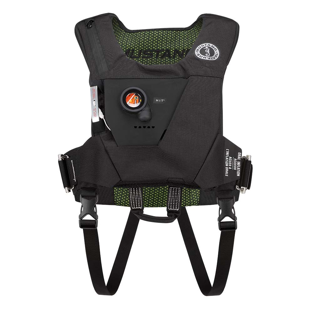 Mustang EP 38 Ocean Racing Hydrostatic Inflatable Vest - Black/Fluorescent Yellow/Green - Automatic/Manual [MD6284-263-0-202] - Houseboatparts.com