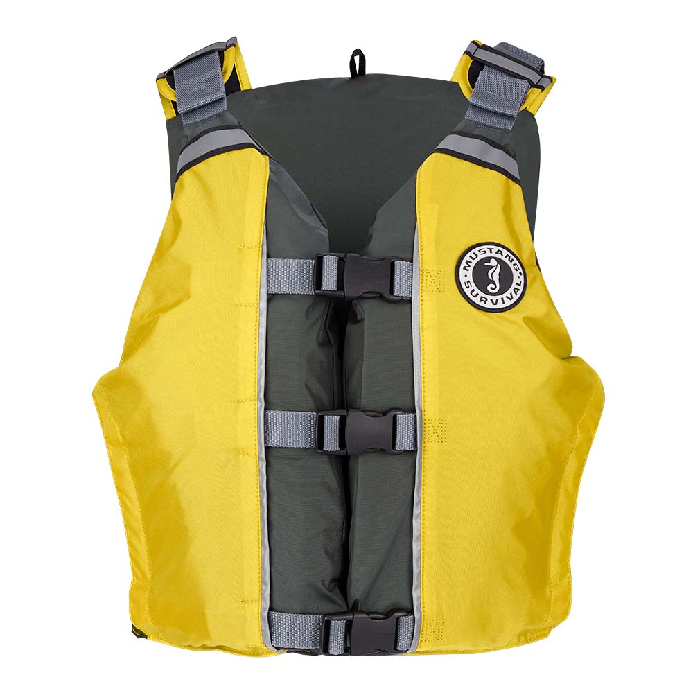 Mustang APF Foam Vest - Yellow/Grey - Universal [MV4111-222-0-216] - Houseboatparts.com