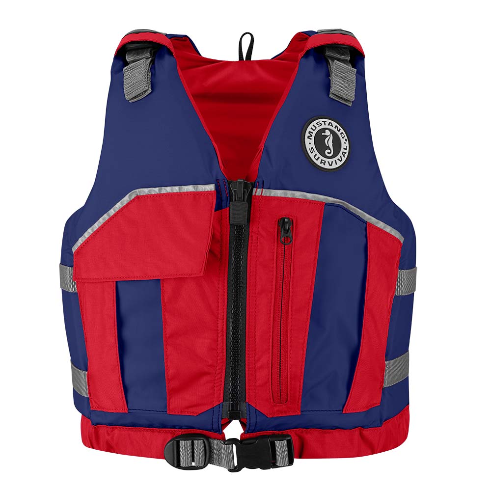 Mustang Youth Reflex Foam Vest - Navy Blue/Red [MV7030-80-0-216] - Houseboatparts.com