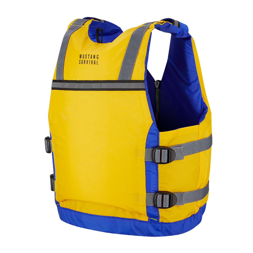 Mustang Youth Reflex Foam Vest - Yellow/Royal Blue [MV7030-220-0-216] - Houseboatparts.com