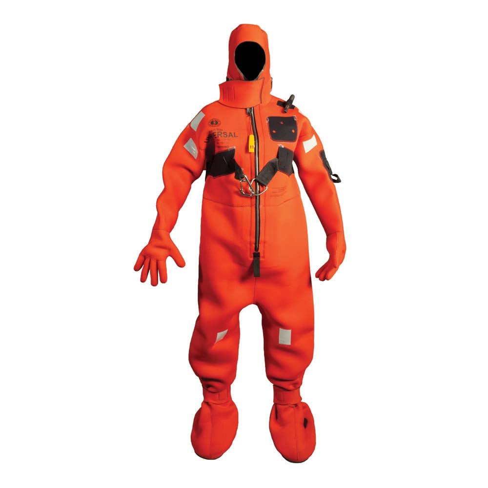 Mustang Neoprene Cold Water Immersion Suit w/Harness - Red - Adult Oversized [MIS240HR-4-0-209] - Houseboatparts.com