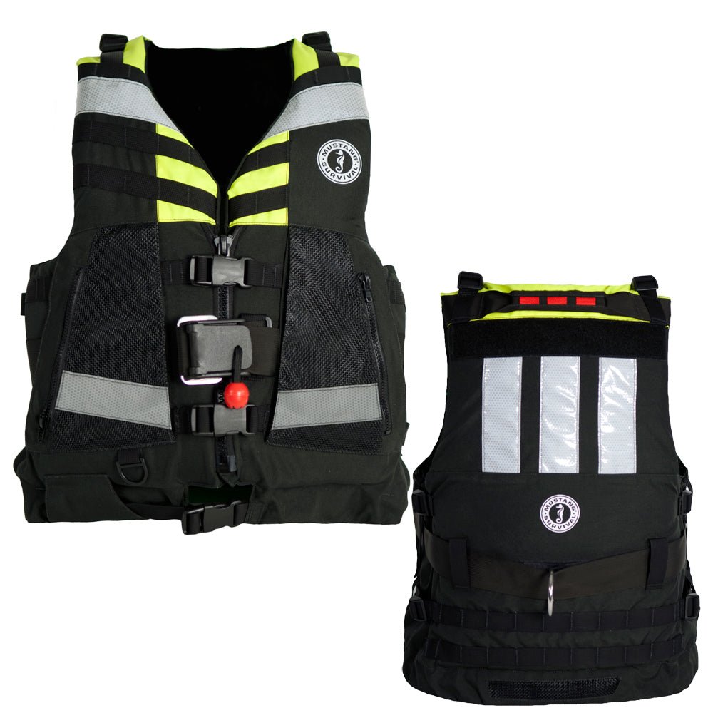 Mustang Swift Water Rescue Vest - Fluorescent Yellow/Green/Black - Universal [MRV15002-251-0-206] - Houseboatparts.com