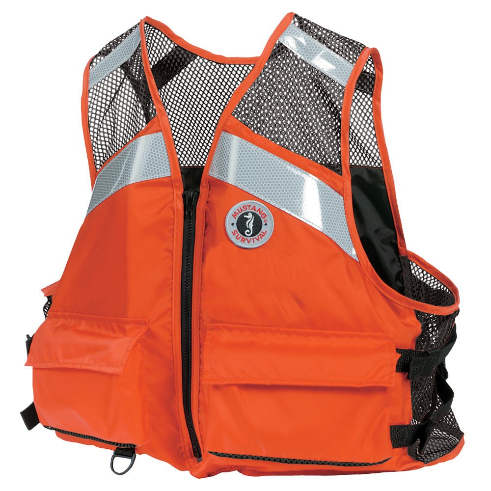 Mustang Industrial Mesh Vest - Orange - Large/XL [MV1254T1-2-L/XL-216] - Houseboatparts.com