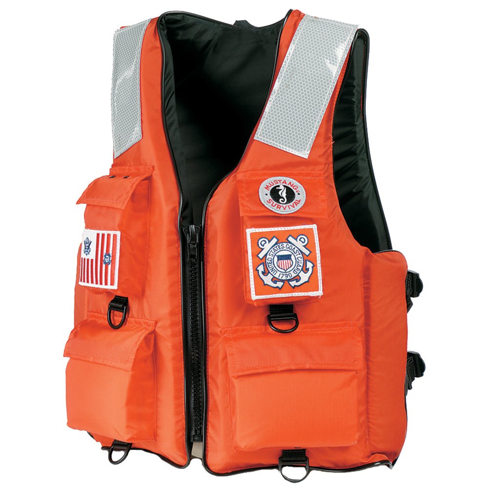 Mustang 4-Pocket Flotation Vest - Orange - Small [MV3128T2-2-S-216] - Houseboatparts.com