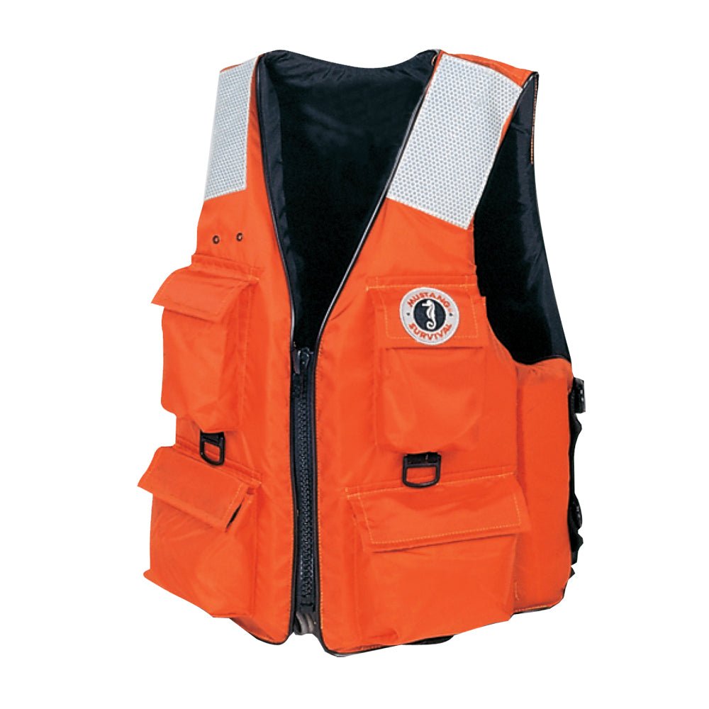 Mustang 4-Pocket Flotation Vest - Orange - XXL [MV3128T2-2-XXL-216] - Houseboatparts.com