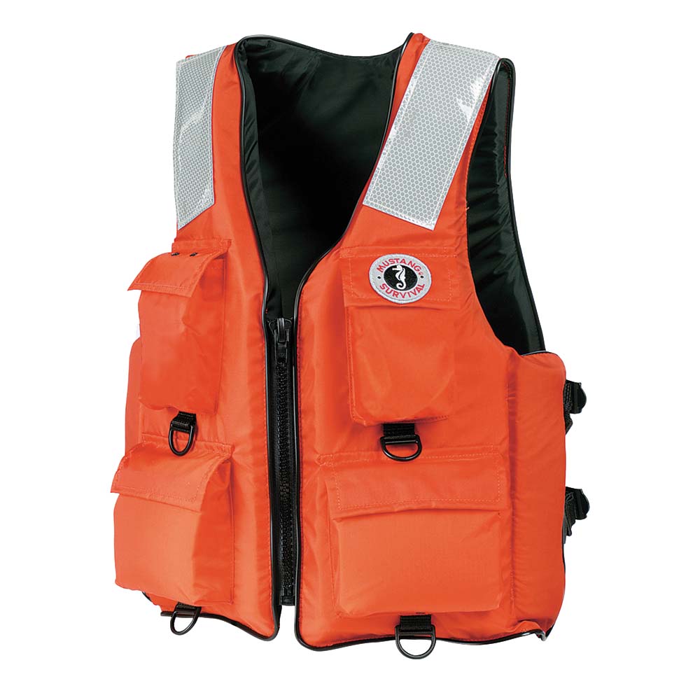 Mustang 4-Pocket Flotation Vest - Orange - XXXL - 7XL [MV3128T2-2-7XL-216] - Houseboatparts.com