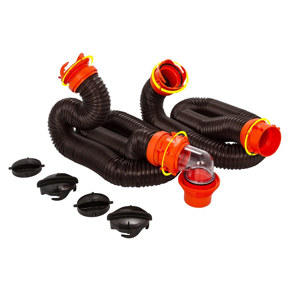 Camco RhinoFLEX 20 Sewer Hose Kit w/4 In 1 Elbow Caps [39741] - Houseboatparts.com