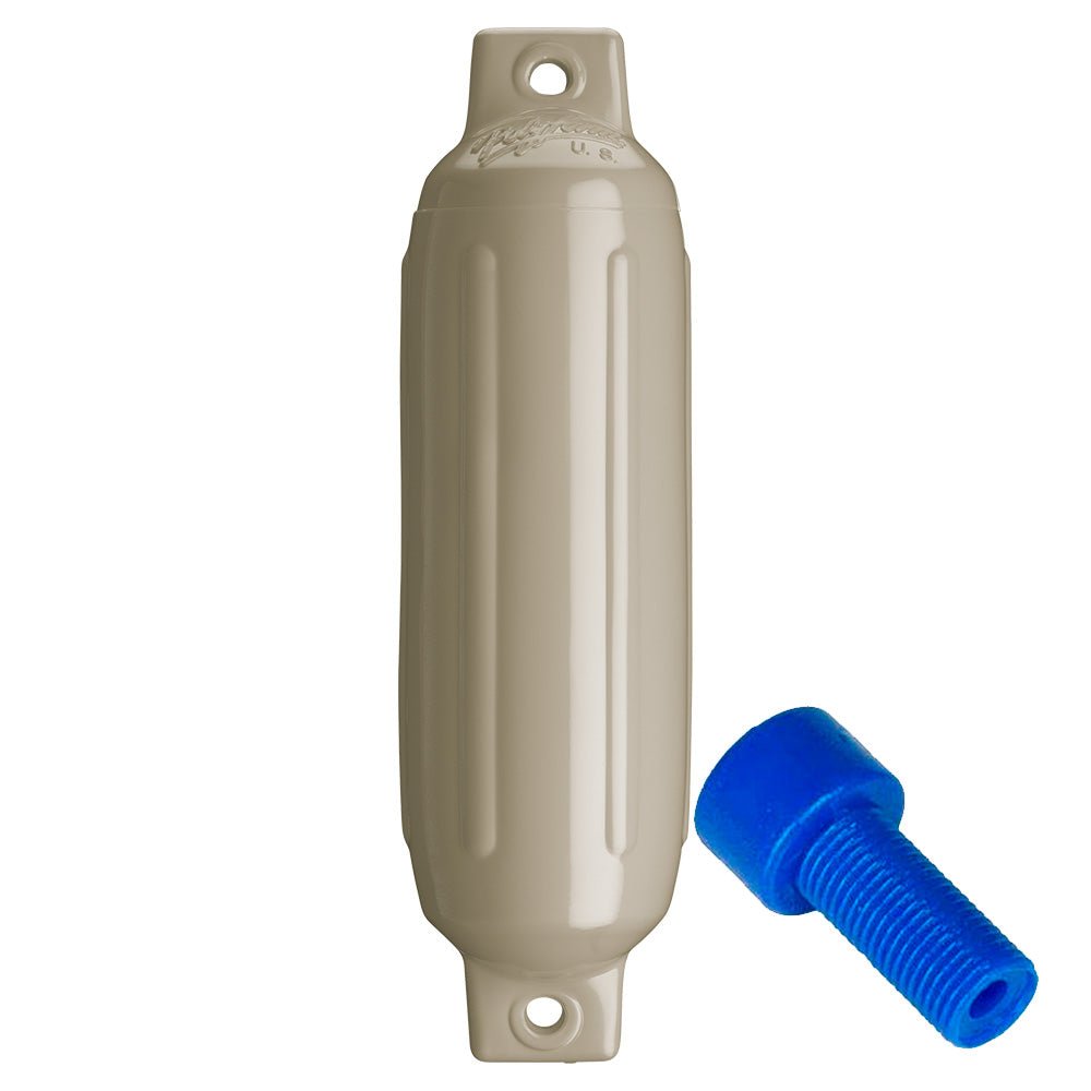 Polyform G-1 Twin Eye Fender 3.5" x 12.8" - Sand w/Adapter [G-1-SAND] - Houseboatparts.com