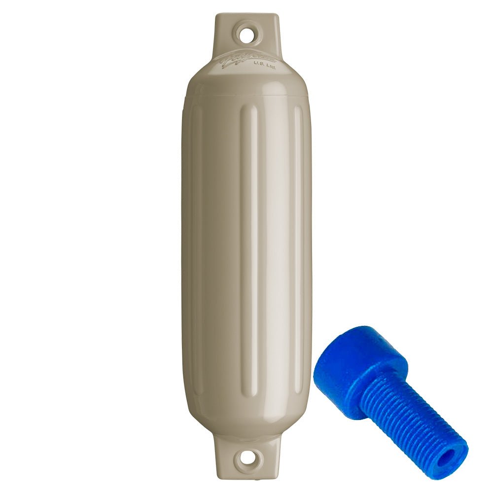 Polyform G-2 Twin Eye Fender 4.5" x 15.5" - Sand w/Adapter [G-2-SAND] - Houseboatparts.com