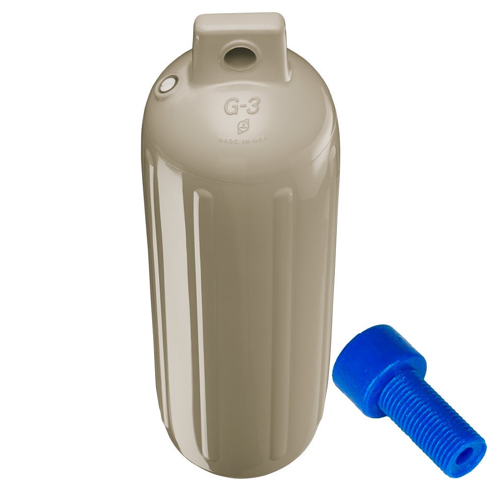 Polyform G-3 Twin Eye Fender 5.5" x 19" - Sand w/Adapter [G-3-SAND] - Houseboatparts.com