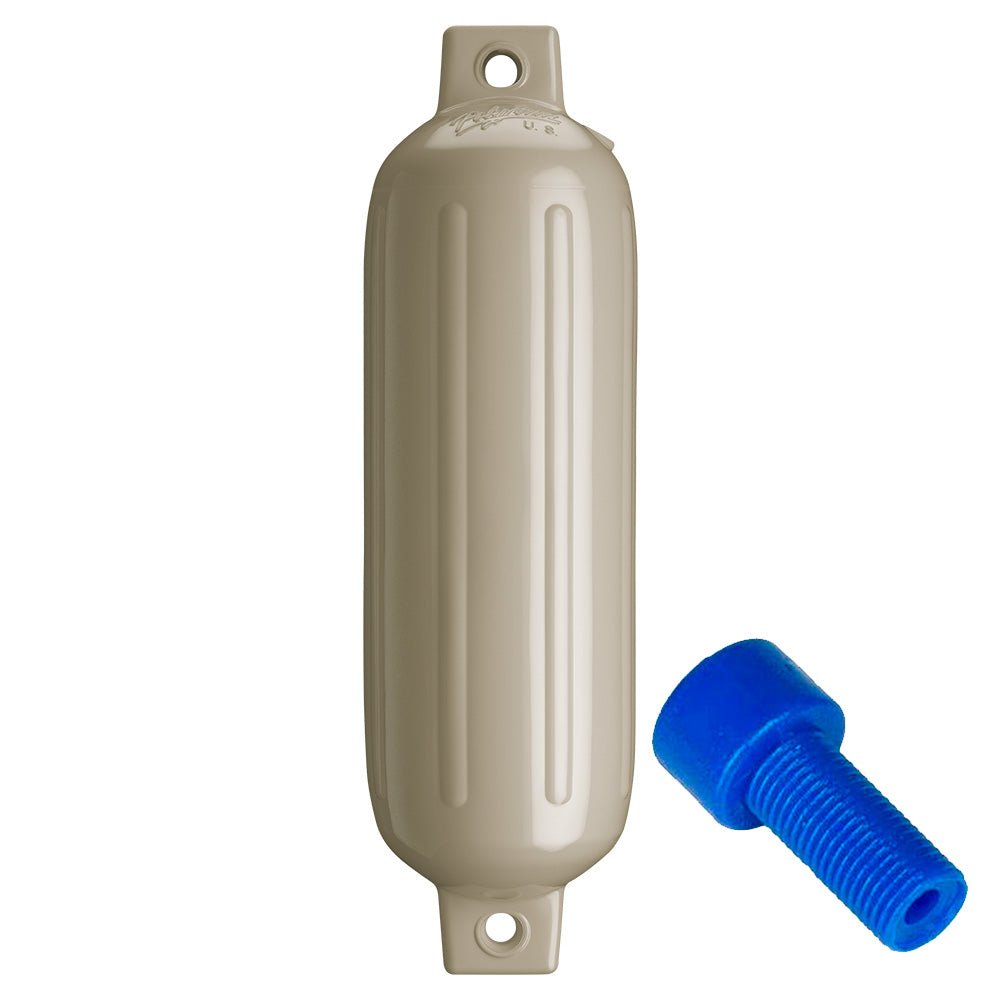 Polyform G-3 Twin Eye Fender 5.5" x 19" - Sand w/Adapter [G-3-SAND] - Houseboatparts.com