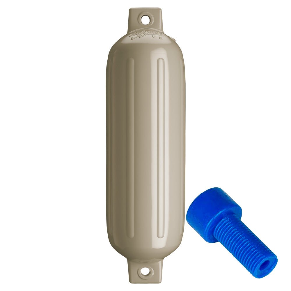 Polyform G-4 Twin Eye Fender 6.5" x 22" - Sand w/Adapter [G-4-SAND] - Houseboatparts.com
