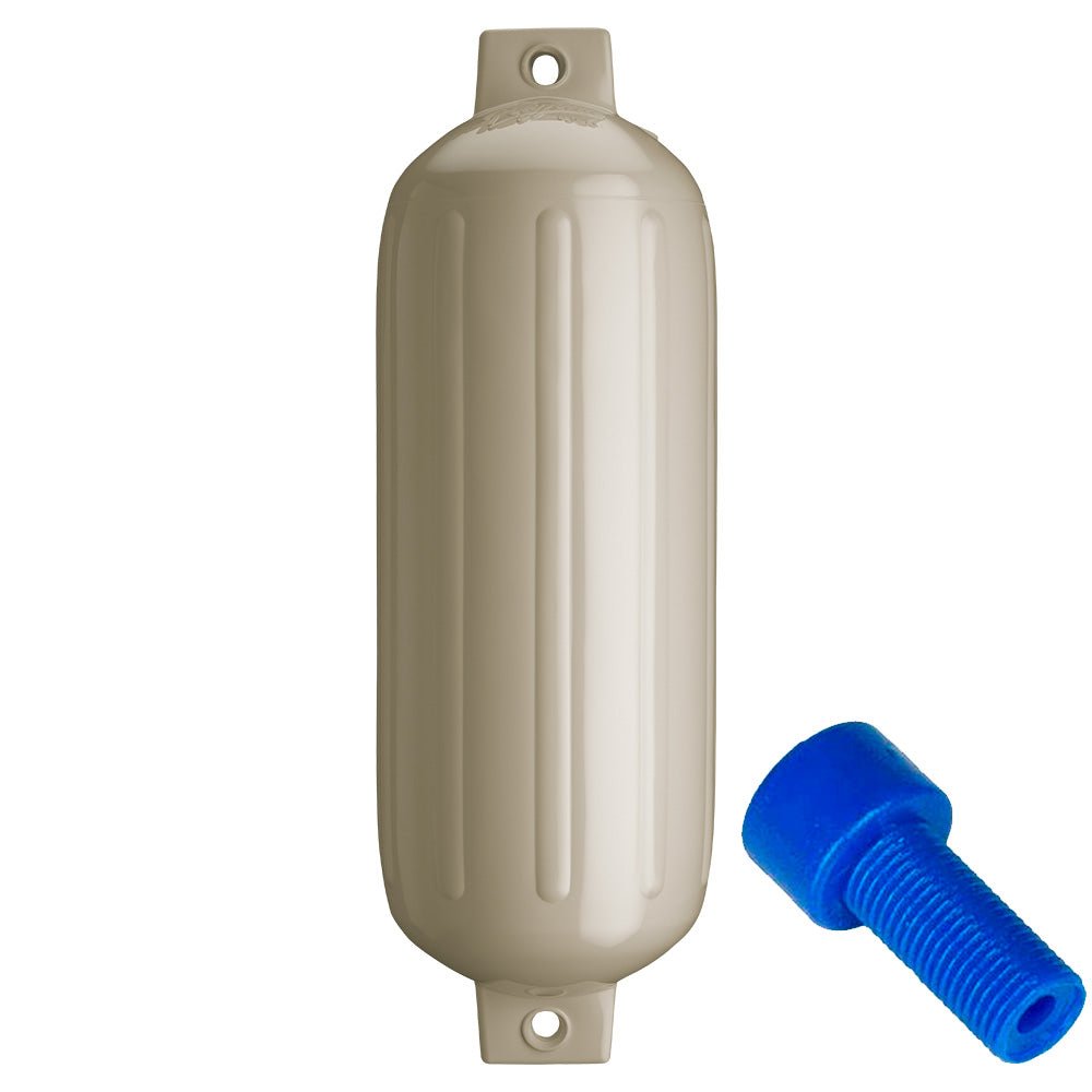 Polyform G-5 Twin Eye Fender 8.8" x 26.8" - Sand w/Adapter [G-5-SAND] - Houseboatparts.com