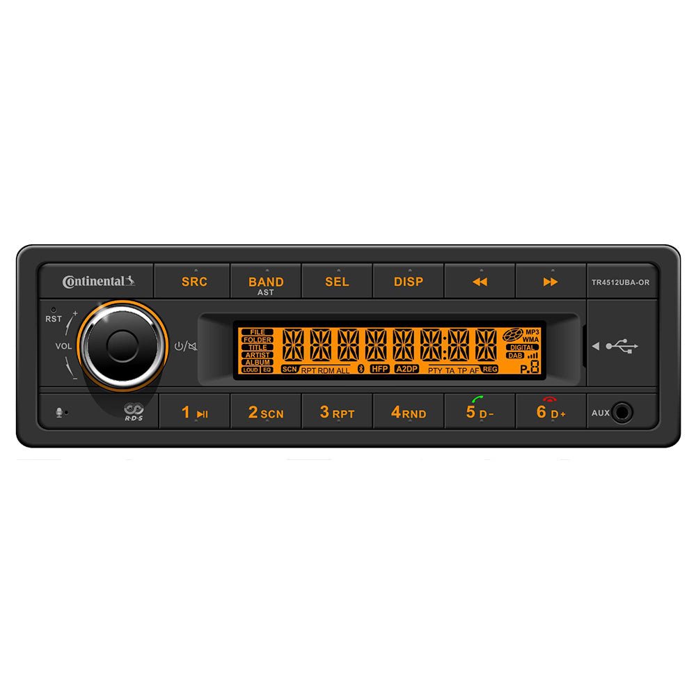 Continental Stereo w/AM/FM/BT/USB/PA System Capable - 12V [TR4512UBA-OR] - Houseboatparts.com