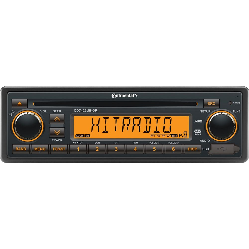 Continental Stereo w/CD/AM/FM/BT/USB - 24V [CD7426UB-OR] - Houseboatparts.com