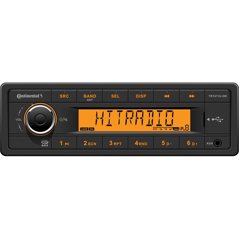 Continental Stereo w/AM/FM/USB - Harness Included - 12V [TR7411U-ORK] - Houseboatparts.com